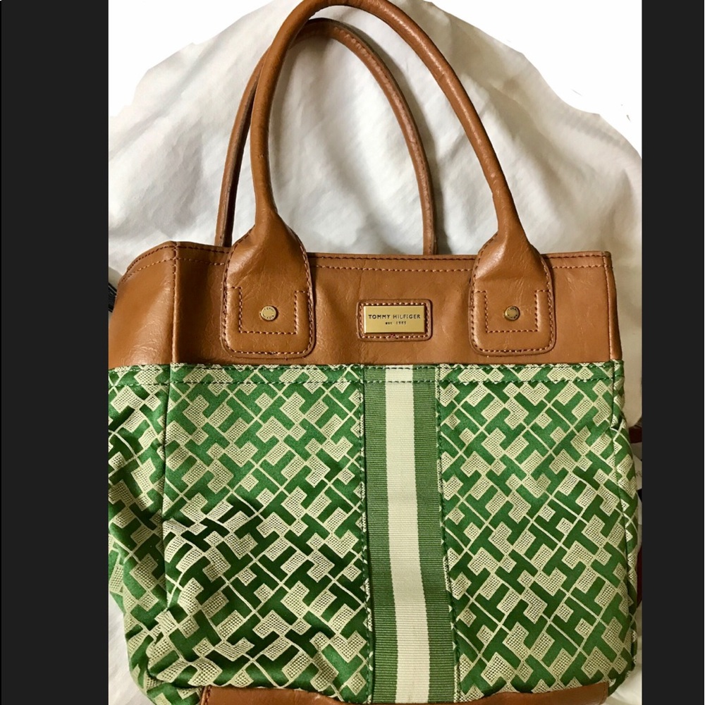 Tommy Hilfiger signature canvas top handle bag